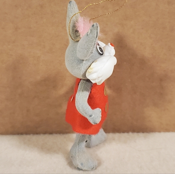 Vintage Flocked Honey Bunny Ornament - Picture 4 of 16